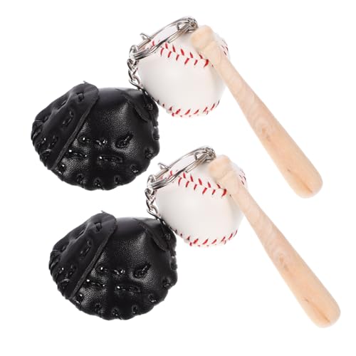 SUPVOX Mini Baseball Keychain Glove 2 Pack Sports Keychain Set Fashionable for Boys Girls Present for Birthday Christmas