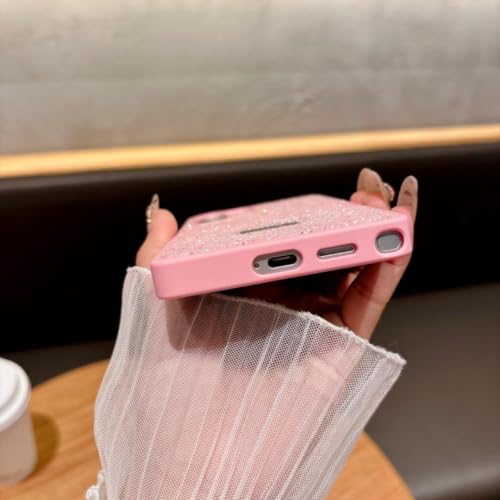 Coque antichoc pour S25 rose avec protection arrière rigide et paillettes éclatantes