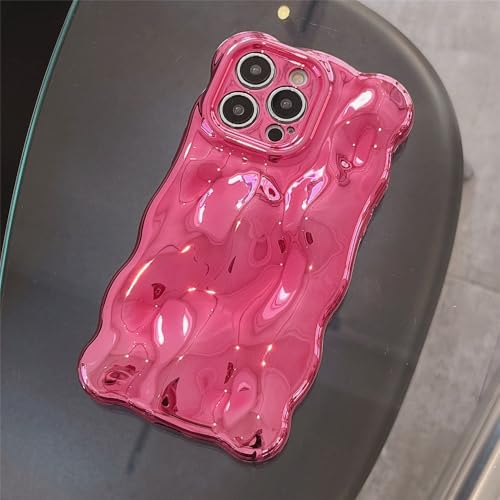 Coque protection iPhone 14 Pro Max rouge silicone ondulé 3D boîtier souple caméra
