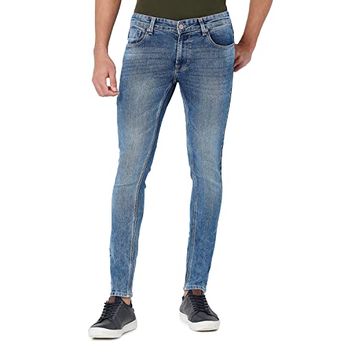 Spykar Blue Coloured Mens Jeans (Size: 34)-ECSS-01BB-029 Mid Blue Spykar Blue Coloured Mens Jeans (Size: 34)-ECSS-01BB-029 Mid Blue