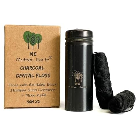 ME MOTHER EARTH Vegan Biodegradable Bamboo Charcoal Dental Floss Cover
