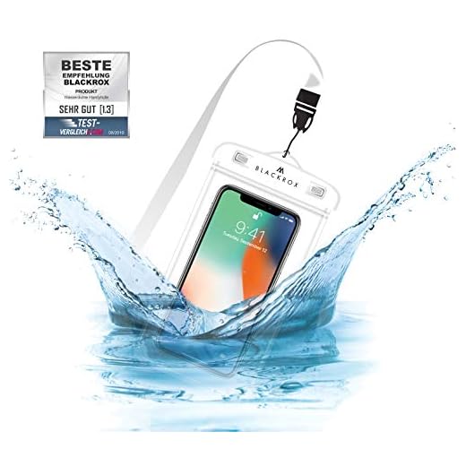 BLACKROX Vattentätt mobiltelefonfodral – mobiltelefonskydd vattentät mobiltelefon fodral skyddsväska strandväska mobiltelefon fodral vattentätt fodral iPhone X/XS 8 7 6S Samsung S10 S9 S8 S7 (vit)