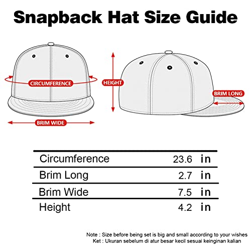 Classic Snapback Hats For Men And Women - Hip Hop Stylish Flat Bill Hats Blank Adjustable Size-Mesh-Black #TOP5
