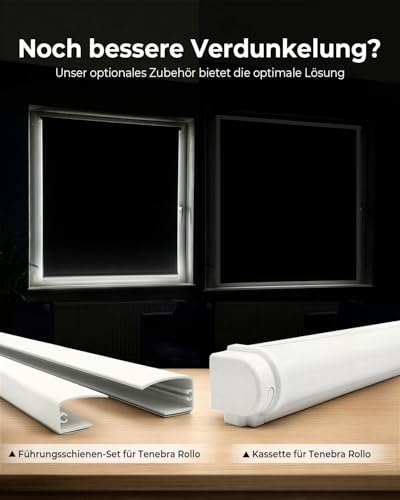 Victoria M. Tenebra Verdunkelungsrollo Klemmfix Rollo Fensterrollo, Sichtschutz, Verdunkelnd, Ohne Bohren inkl. Montagematerial… – Ansicht 6