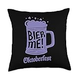 Bier Me Funny Oktoberfest Beer Mug German Pride Germany Throw Pillow