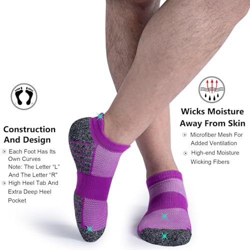 Image of No Show Sports Compression Socks for Men and Women Circulation 4 /8 Pack