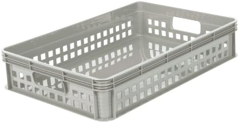 5 x 22 Litre Plastic Tray - Robusto Industrial Plastic Stacking Euro Storage Containers Boxes Baskets Crates GREY