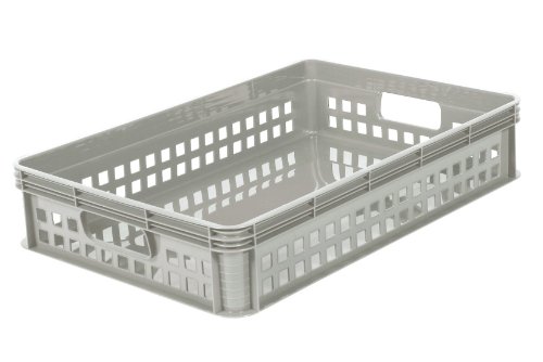 5 x 22 Litre Plastic Tray - Robusto Industrial Plastic Stacking Euro Storage Containers Boxes Baskets Crates GREY
