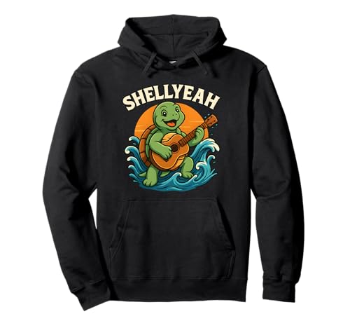 Guitarra Shellyeah Turtle con divertido diseño de animales marinos Sudadera con Capucha