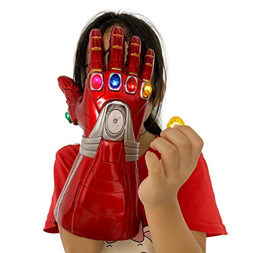 Guantelete de Iron Man Infinity para niños, guante de Iron Man LED con imán extraíble Infinity...