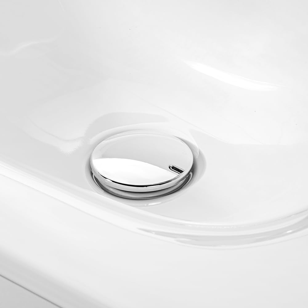 Lomadox Raumsparsiphon für eingelassene Waschbecken mit Popup-Ventil in chromfarben, Geruchsverschluss, Abfluss, Ablaufgarnitur für Waschtisch