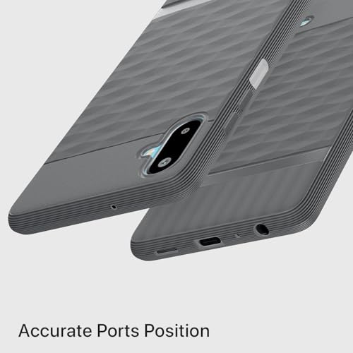 Image of Pikkme Back Cover for Samsung Galaxy F06 5G / Samsung Galaxy M06 5G Camera Protection 3D Hexa Cube Design Silicone Protective Bumper Case (Grey)
