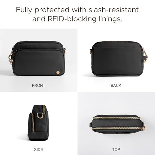 Anti Theft Crossbody Bag for Women, Slash-resistant RFID Blocking Travel Purses, Small Shoulder Bag Handbag, Nylon4