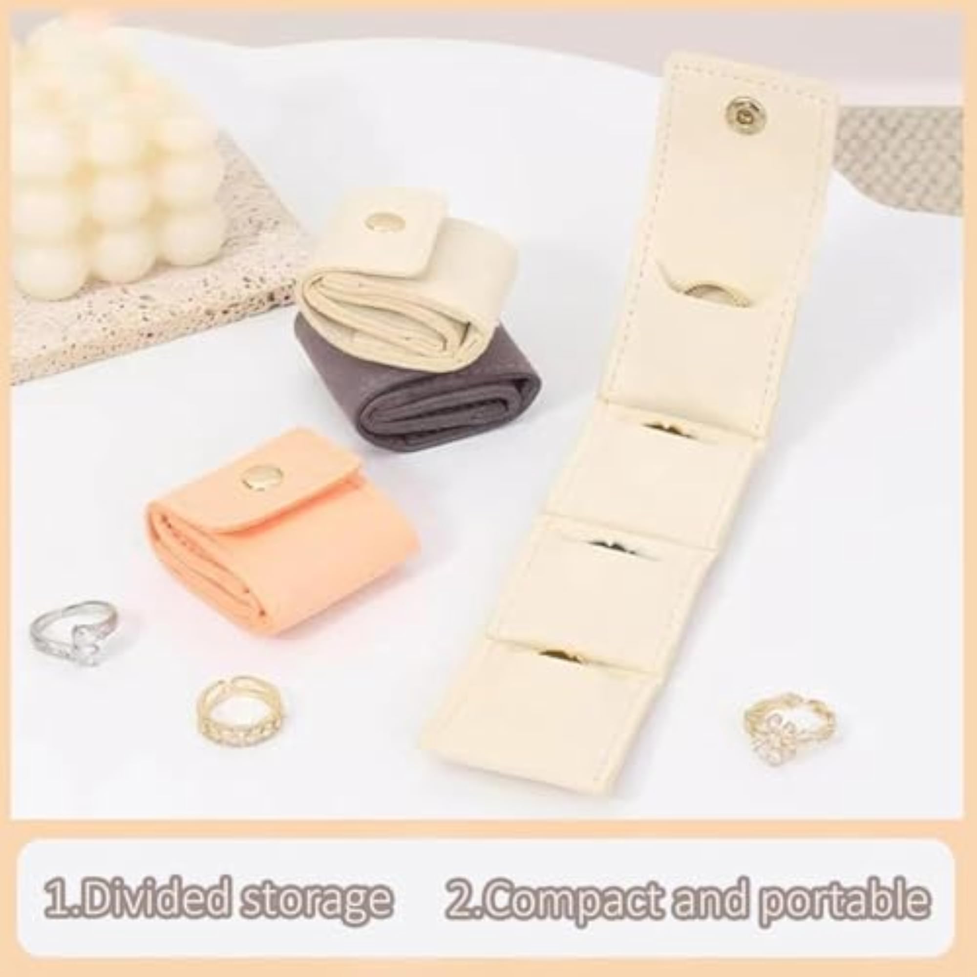 Mini Travel Jewelry Roll Bag with Buckle