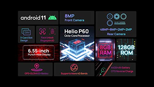 Ulefone Note 11P 4G Smartphone Android 11 Libre con Pantalla de 6.55 Pulgadas HD+ 2