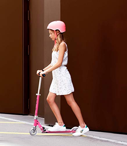 Micro Kickboard - Sprite 2-Wheeled, Smooth-Gliding, Foldable Micro Scooter for Kids Ages 8 to Adult (Pink)