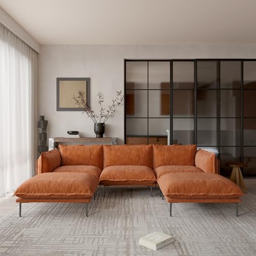 JACH 111" U-Shaped Cloud Sofa, Mid-Century Modern Sectional Couches with