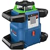BOSCH GRL4000-90CHVK REVOLVE 18V Connected Green-Beam Self-Leveling Horizontal/Vertical Rotary Laser Kit, Includes CORE18V 4 Ah Battery & Charger, Tripod, Rod, Receiver, Carrying Case, Accessories