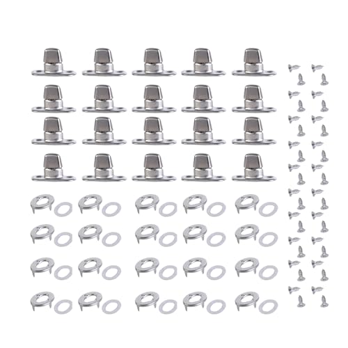 丈夫なツイストロックファスナー20個セット。長さ各種ネジ付き。テントや日よけ用のポータブルアクセサリー。