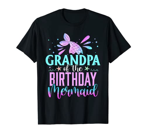 Papy of the Birthday Mermaid Funny Matching Family Party T-Shirt