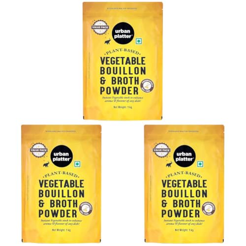 Image of Urban Platter Vegetable Bouillon & Broth Powder, 1kg (Plant-Based | Instant Vegetable Stock | MSG-free | Umami-Rich) (Pack of 3)