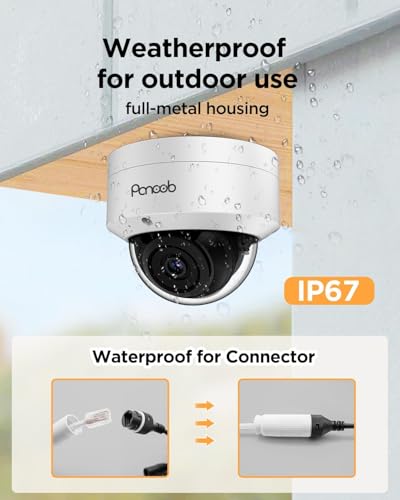 Image of 16 Channel Security Camera System Outdoor, 4K 16CH NVR 4TB HDD for 24-7 Recording, 12x 5MP Wired IK-10 Vandal Dome PoE Camera Built-in Mic, AI Human Detection, Remote Access, PD54A1216-5M2-1