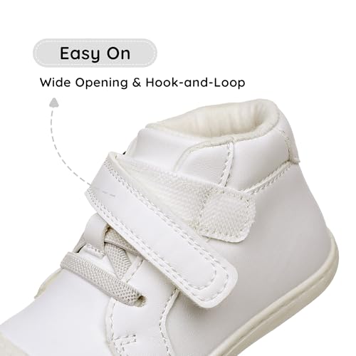 Apakowa Toddler First Walker Baby Boots for Boys and Girls – Baby Sneakers Style with Wide Toe Box, Easy Strap & Non-Slip Sole (Size 4-9 Toddler)4