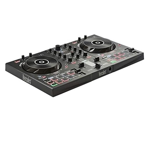 Hercules - DJControl Inpulse 300 - Contrôleur DJ USB - 2 pistes avec 16 pads et carte son - Logiciel et tutoriels inclus