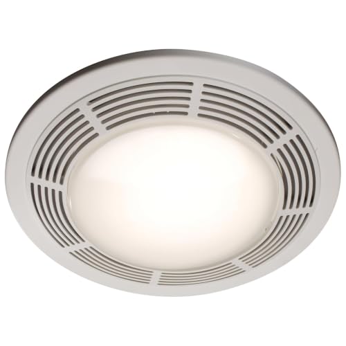 Image of Broan-NuTone 750 Round Fan and Light Combo for Bathroom and Home, White Grille with Glass Lens, 100-Watts, 3.5 Sones, 100 CFM