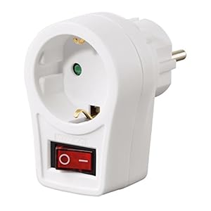 Hama Adapterstekker met schakelaar (geaarde tussenstekker, tot 3500 watt) wit