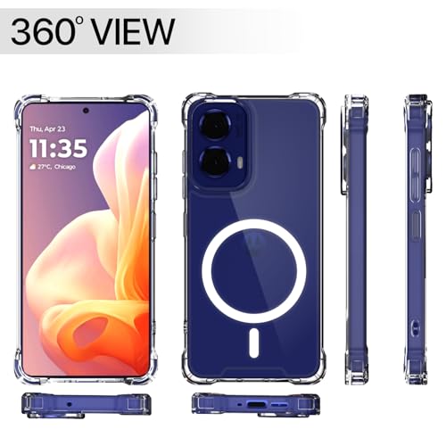 Image of Pikkme Back Cover for Motorola Moto G85 5G Mag-Safe Shockproof PC + TPU | Protective Case Magnetic Support | Bumper Case (Transparent Mag-Safe)