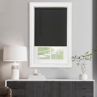 Cordless Light Filtering Mini Blind - 28 Inch Length, 64 Inch Height, 1