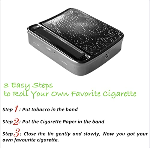 Azi Automatic Cigarette Rolling Machine Tobacco Smoking Rolling Herb Roller Case & Storage Box 70Mm (1 Random Pattern) #TOP3