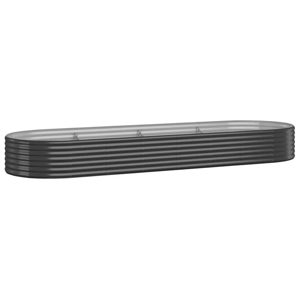 vidaXL Anthracite Raised Garden Bed - Oval Shaped with Spacious Design - Weather-resistant Powder-coated Steel