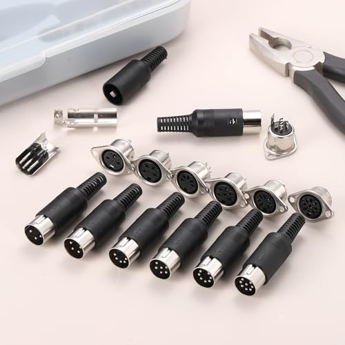 MECCANIXITY Conector DIN macho y adaptador hembra 6 pines x6 miniatura 5