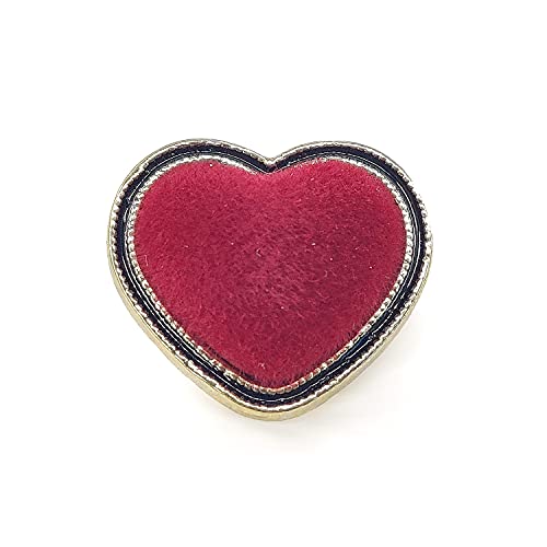 Craftisum Red Velvet Heart Metal Base Sewing Shank Buttons 20 Pcs - 18Mm, 23/32" #TOP13