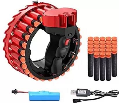 Octra Kids Electric Bracelet Toy, Rapid Fire Rotating Toy with Continuous Firing Soft Bullets Toy Soft Bullet Launcher Rotating Wheel Toy for Kids (Rotating Toy) (Multicolor) (B0BTT9R81Q) Amazon Price History, Amazon Price Tracker