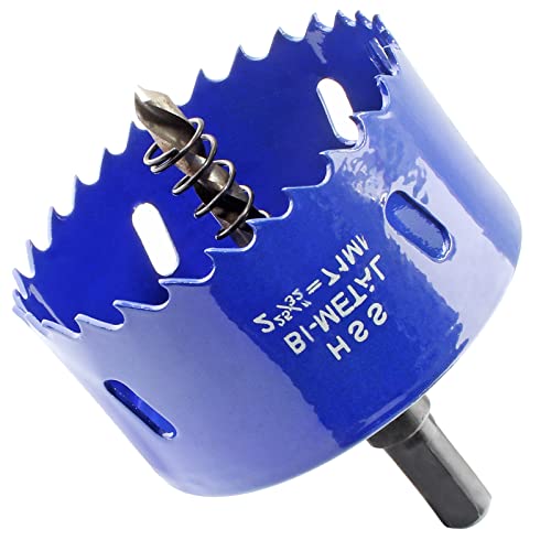 Image of Luomorgo 71mm /2.8 inch Hole Saw, 1 1 /4 inch Cutting Depth HSS Bi-Metal Hole Cutter for Wood Cornhole Boards Plastic Drywall & Metal Sheet