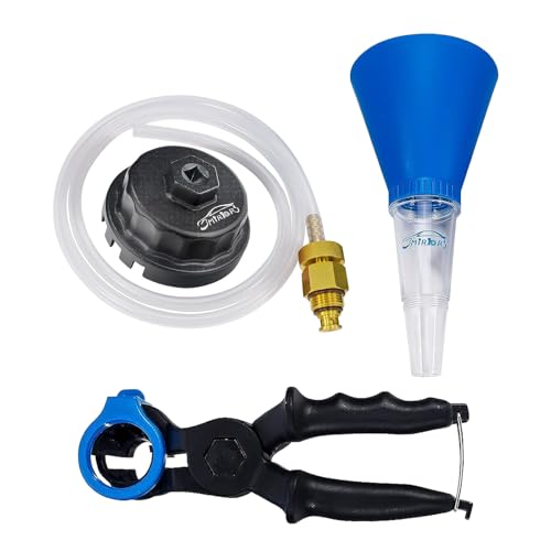 3mirrors Oil Filter Wrench set, Drain Hose & Engine Oil Funnel Set for Toyota Lexus 2.0L - 5.7L Engine with 64mm Cartridge Style Oil Filter System