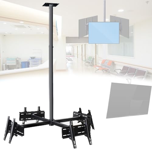 Soporte de techo ajustable para TV con rango telescópico para espacios comerciales
