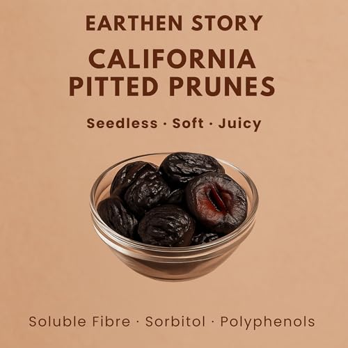 Image of Earthen Story California Prunes 200 gm, Premium Dried Fruit, Rich in Fibre, Low Glycemic Index, Bone and Heart Health, Rich in Vitamin K and Mg