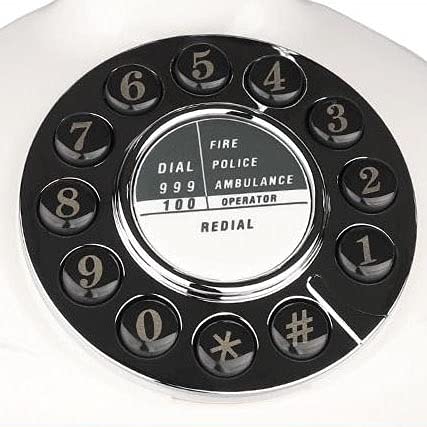 Téléphone fixe rétro blanc antique HJMMWT le cadeau idéal pour maison et bureau