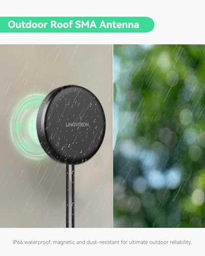 Image of LINOVISION Industrial Teltonika RUT241 4G LTE Cellular Router with Upgraded Outdoor 2-in-1 4G Antenna, Automatic Failover, Advanced VPN, Certified by Verizon /AT&T /T-Mobile for North America
