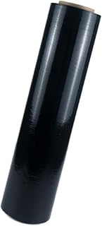 Black Stretch Wrap Film 20" x 820ft 80 Gauge Industrial Strength-1 Pack | Black Stretch Wrap Industrial Strength 80 Gauge Shrink Wrap Roll, Self-Adhesive, Plastic Wrap for Moving, Pallets - 1 Pack