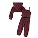 Baby Girls 𝗪affle 3 Piece Outfits Crop Tank Top and Sweatpants with Long Sleeve Hoodie Athletic (Red, 2-3 Years)
