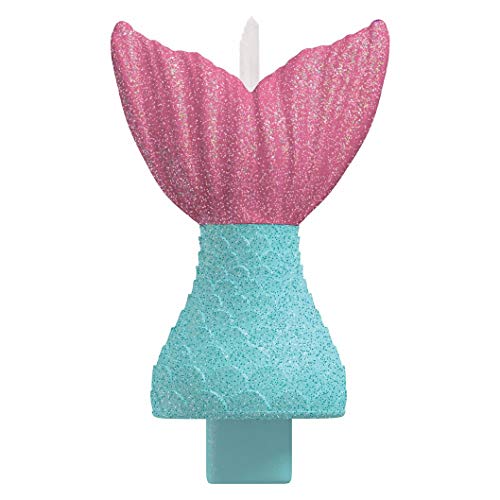 Mermaid s Tail Shaped Candle-4  x 3  | Pink and Blue | 1 Pc