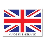 Sticker Gold - Made in England Union Jack, adesivo impermeabile, bandiera della Gran Bretagna, Regno Unito, Inghilterra, San Giorgio SG402 (14 cm x 10 cm (1 confezione)