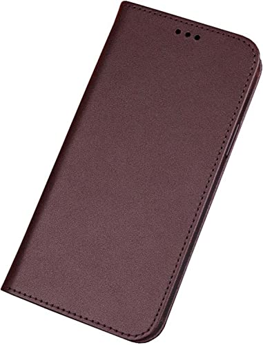 Étui en cuir véritable pour iPhone 13 - Protection élégante marron 6,1 pouces