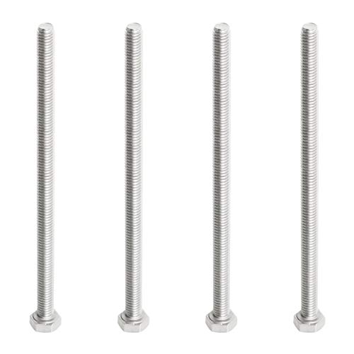Image of M6 x 140mm Hex Head Bolts Screws Grade 5.8 Stainless Steel, Fasteners Fully Machine Threaded SUS304 4 Pcs