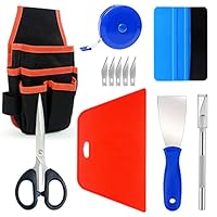 Swpeet Assortiment De 14 Outils De Lissage Pour Papier Peint, Raclette, Couteau à Découper Avec Lames, Mètre Ruban, Rouleau à Couture Et Brosse à Coller Pour Papier Peint, Film Vinyle Teinté Pour